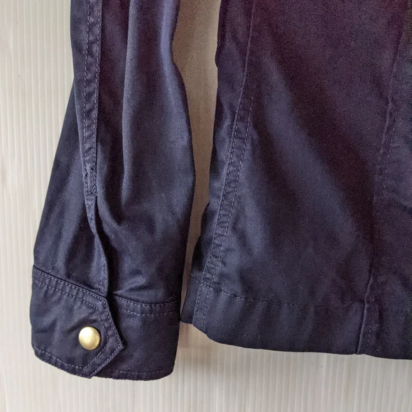 J CREW women's resin coated hooded twill jacket - Picture 6 of 9